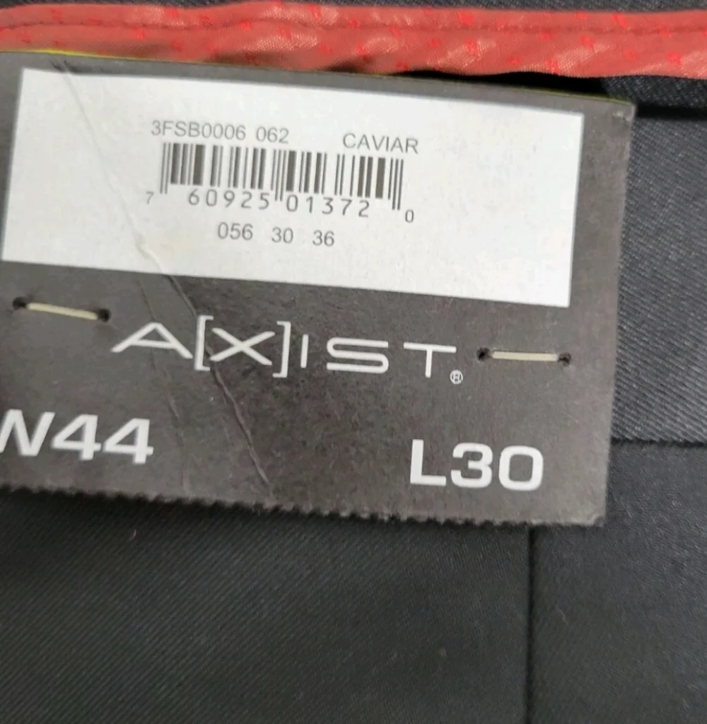 Axist Mens No Iron Dress Pants Size 44W 30L New With Tags Straight Gray Business